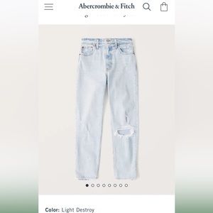 Abercrombie and Fitch - High rise mom jeans in a light indigo was